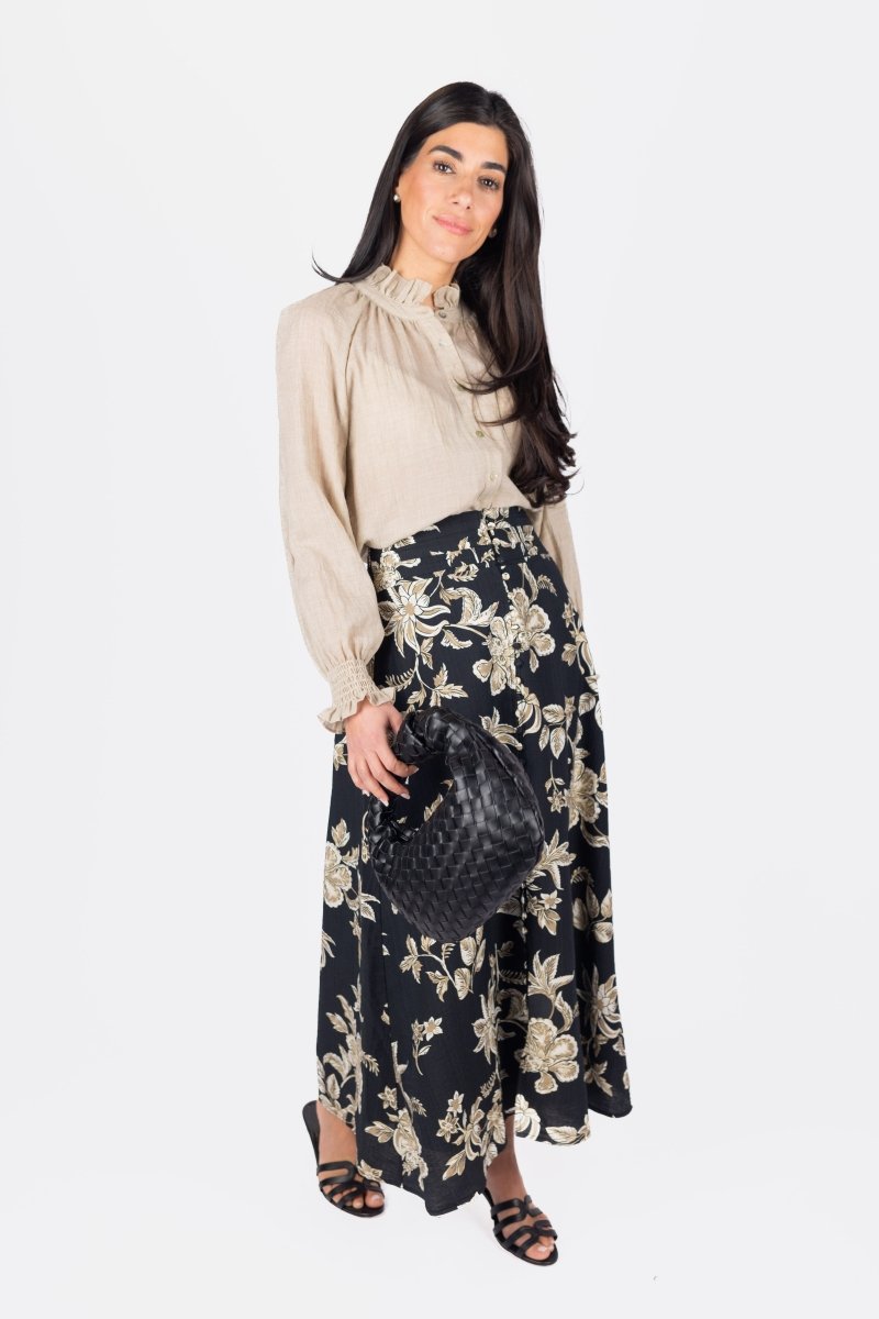 JOSEPHINE SKIRT (BLACK/BEIGE) - Skirt - Yakira Bella