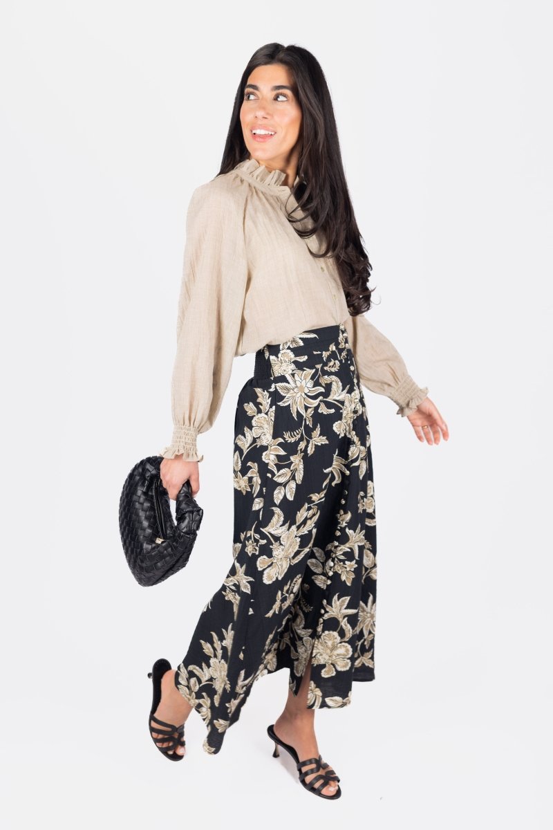 JOSEPHINE SKIRT (BLACK/BEIGE) - Skirt - Yakira Bella