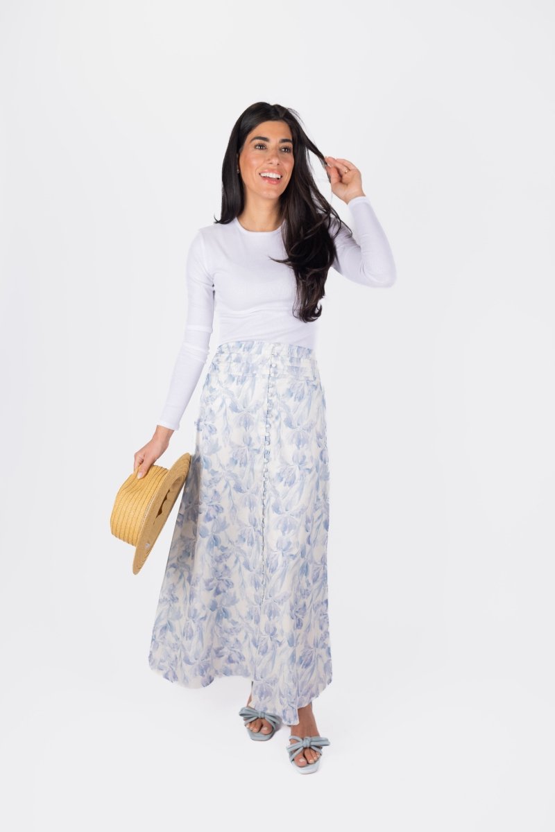 JOSEPHINE SKIRT (IVORY/BLUE) - Skirt - Yakira Bella