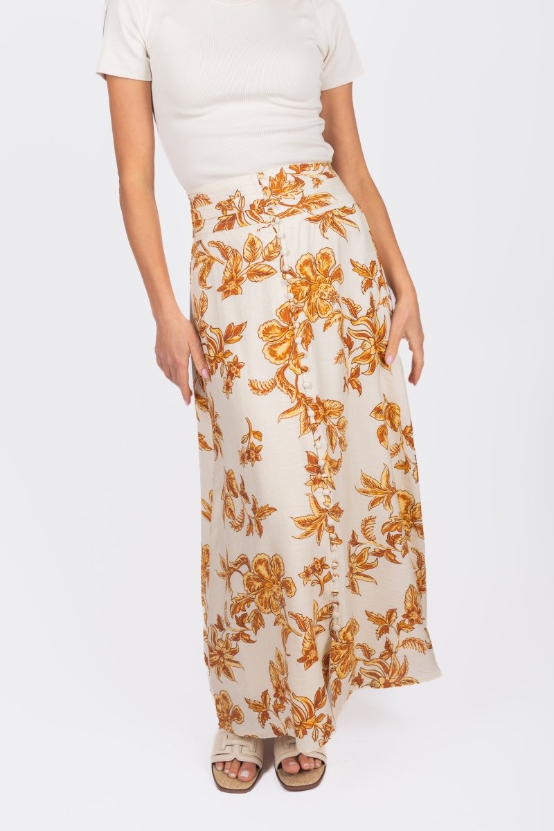 JOSEPHINE SKIRT (OFF WHITE/BROWN) - Skirt - Yakira Bella