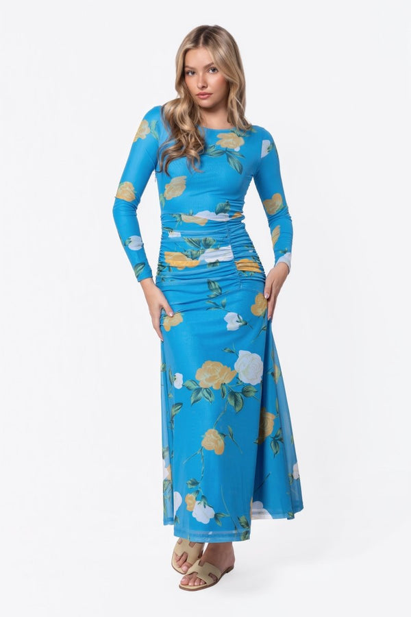 Juliana Dress (Blue Flower) - Dress - Yakira Bella