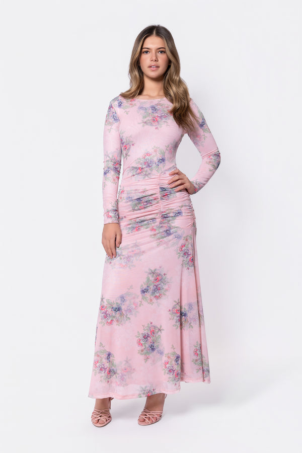 Juliana Dress (Pink Flower) - Dress - Yakira Bella