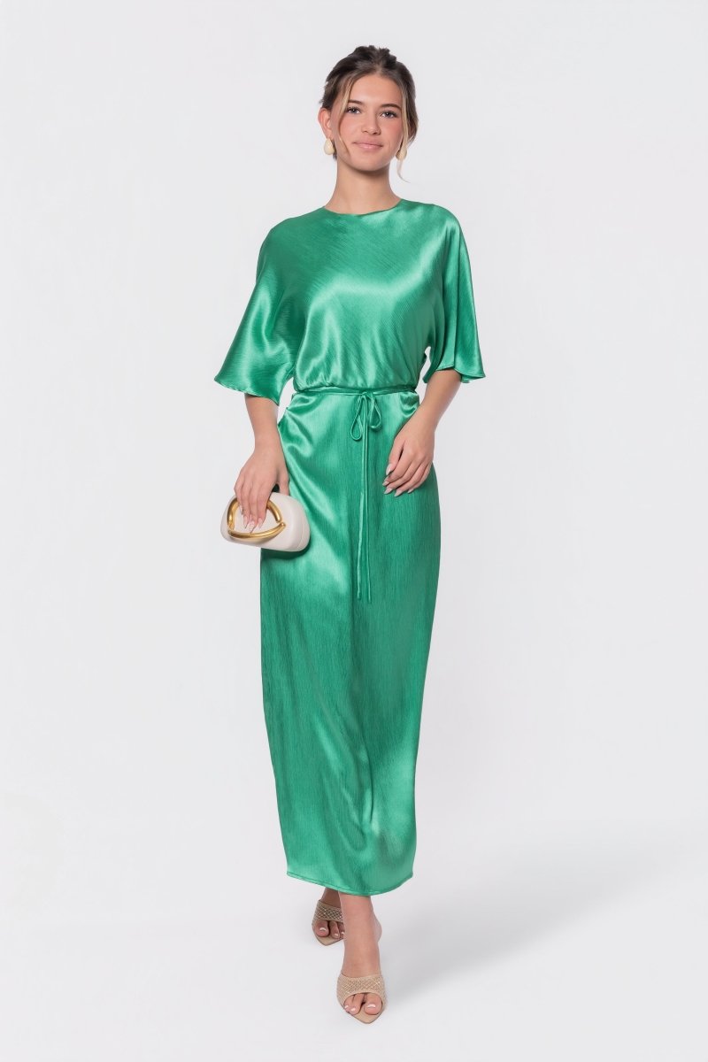 Juniper Dress (Green Solid) - Dress - Yakira Bella