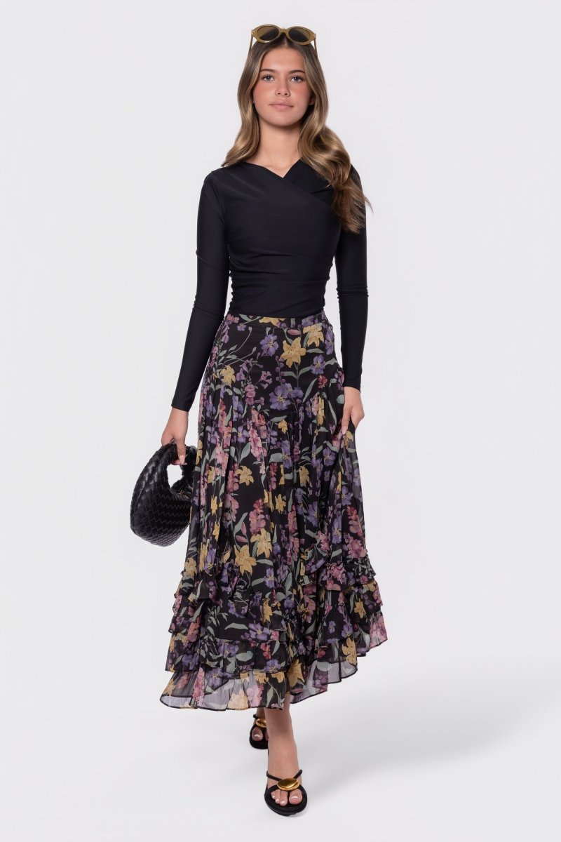 Kalina Skirt (Black Pattern) - Skirt - Yakira Bella