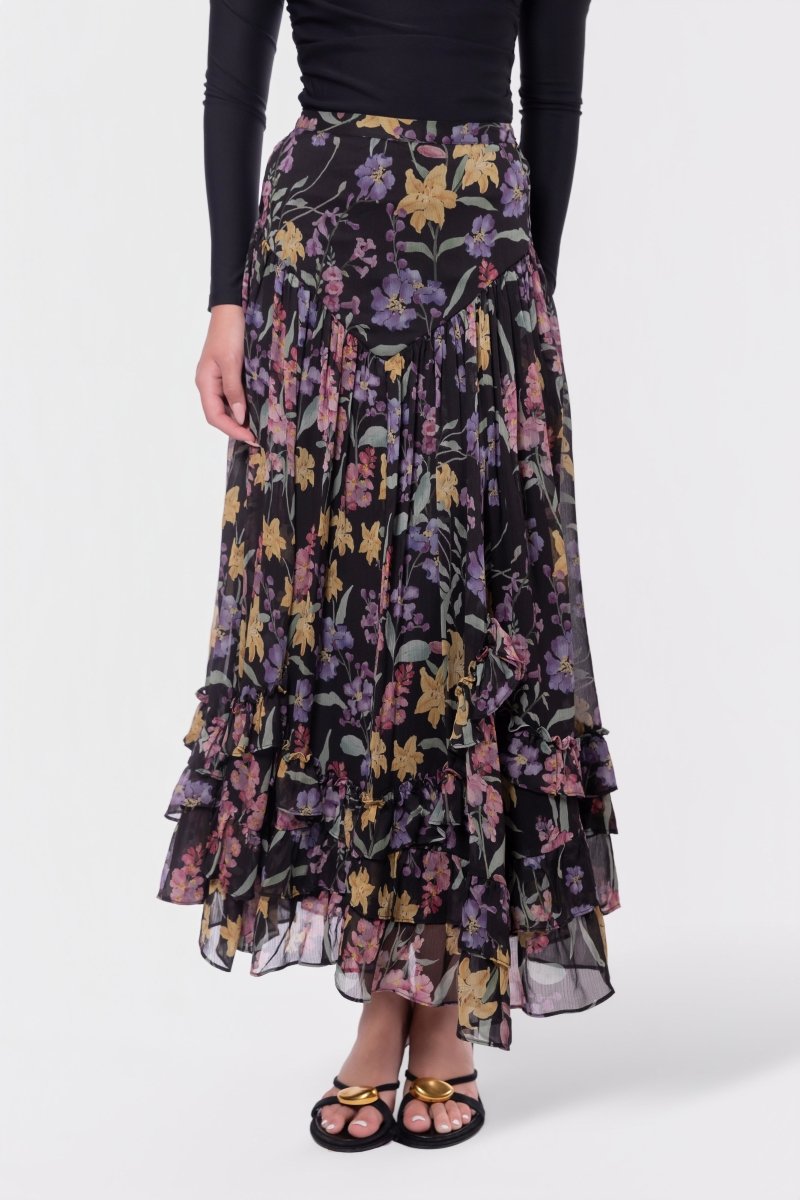 Kalina Skirt (Black Pattern) - Skirt - Yakira Bella