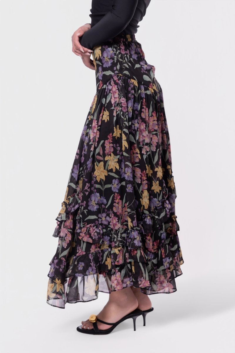 Kalina Skirt (Black Pattern) - Skirt - Yakira Bella