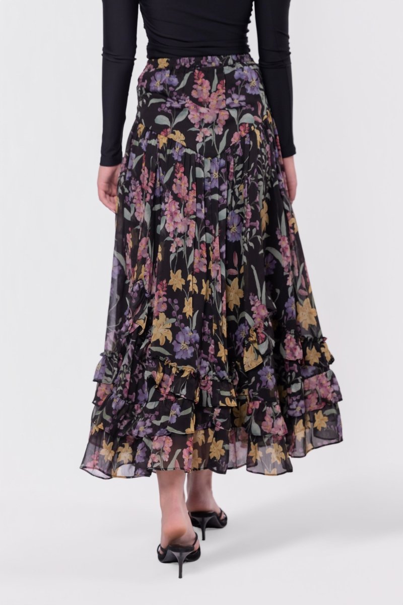 Kalina Skirt (Black Pattern) - Skirt - Yakira Bella