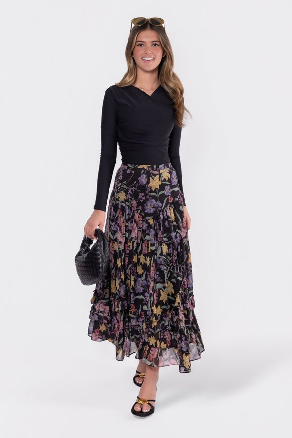 Kalina Skirt (Black Pattern) - Skirt - Yakira Bella