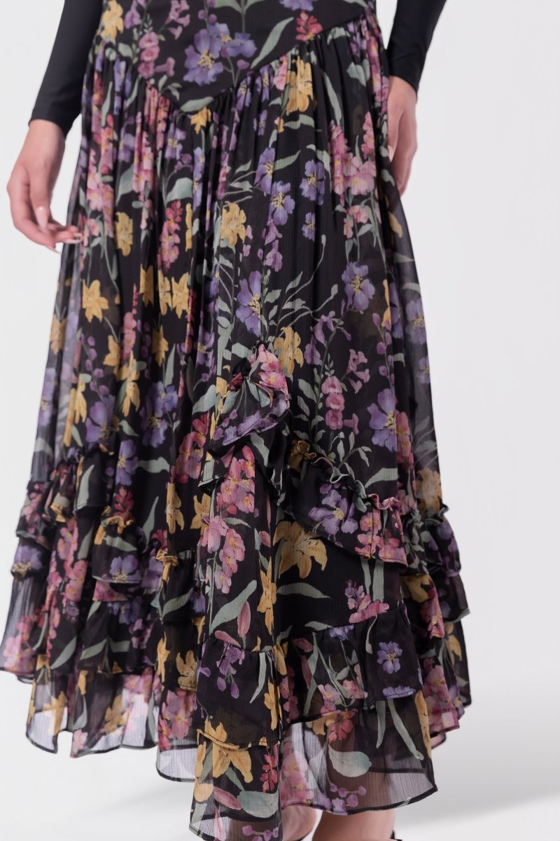 Kalina Skirt (Black Pattern) - Skirt - Yakira Bella