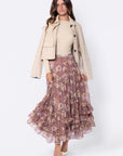 Kalina Skirt (Brown Pattern) - Skirt - Yakira Bella