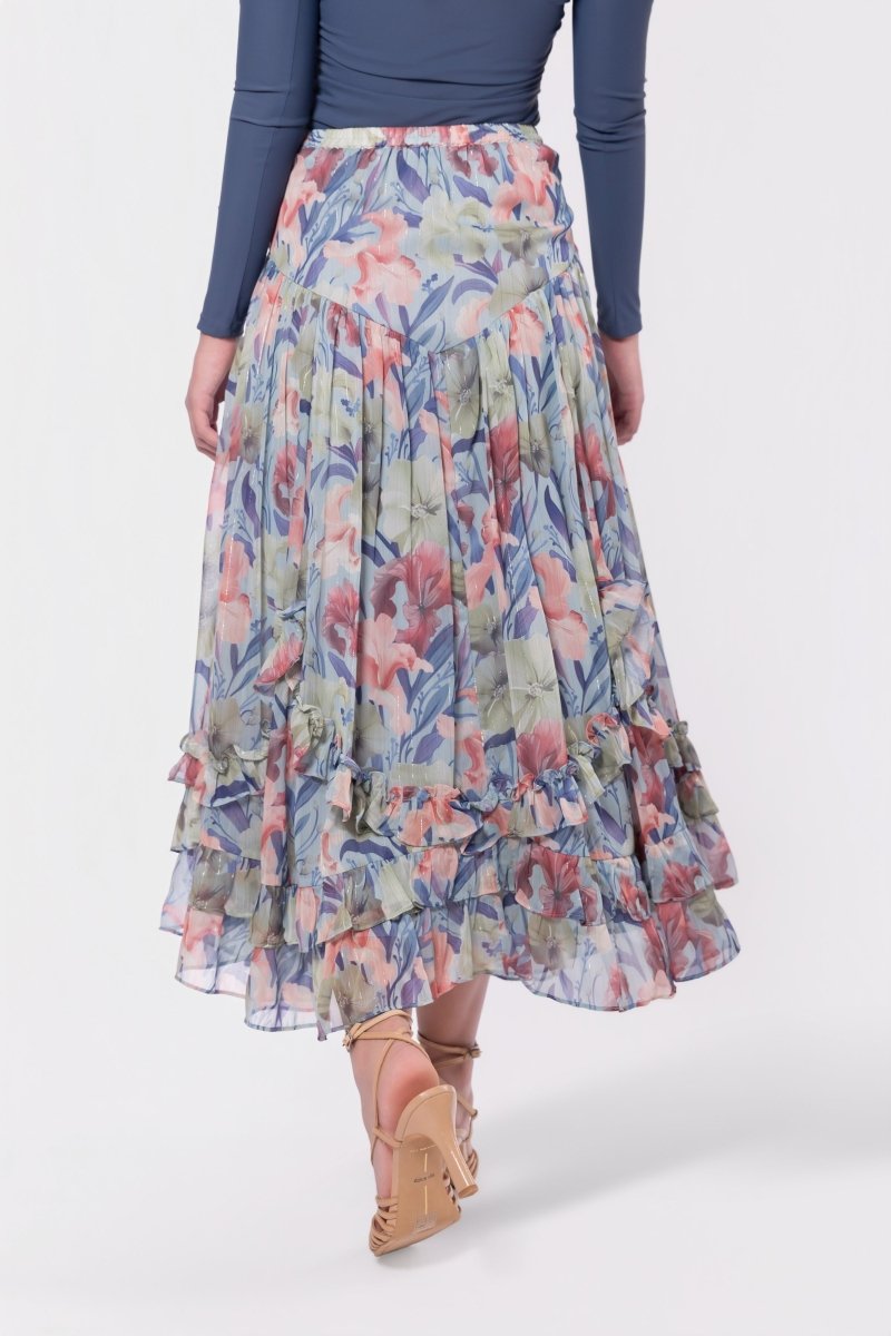 Kalina Skirt (Light Blue Pattern) - Skirt - Yakira Bella