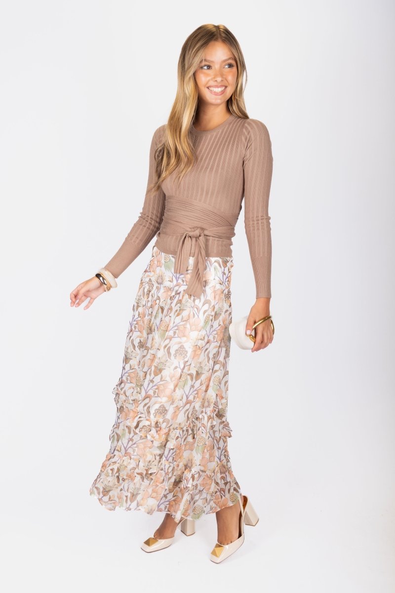 Kalina Skirt (Light Brown) - Skirt - Yakira Bella