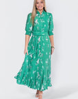 Karen Dress (Green Pattern) - Dress - Yakira Bella