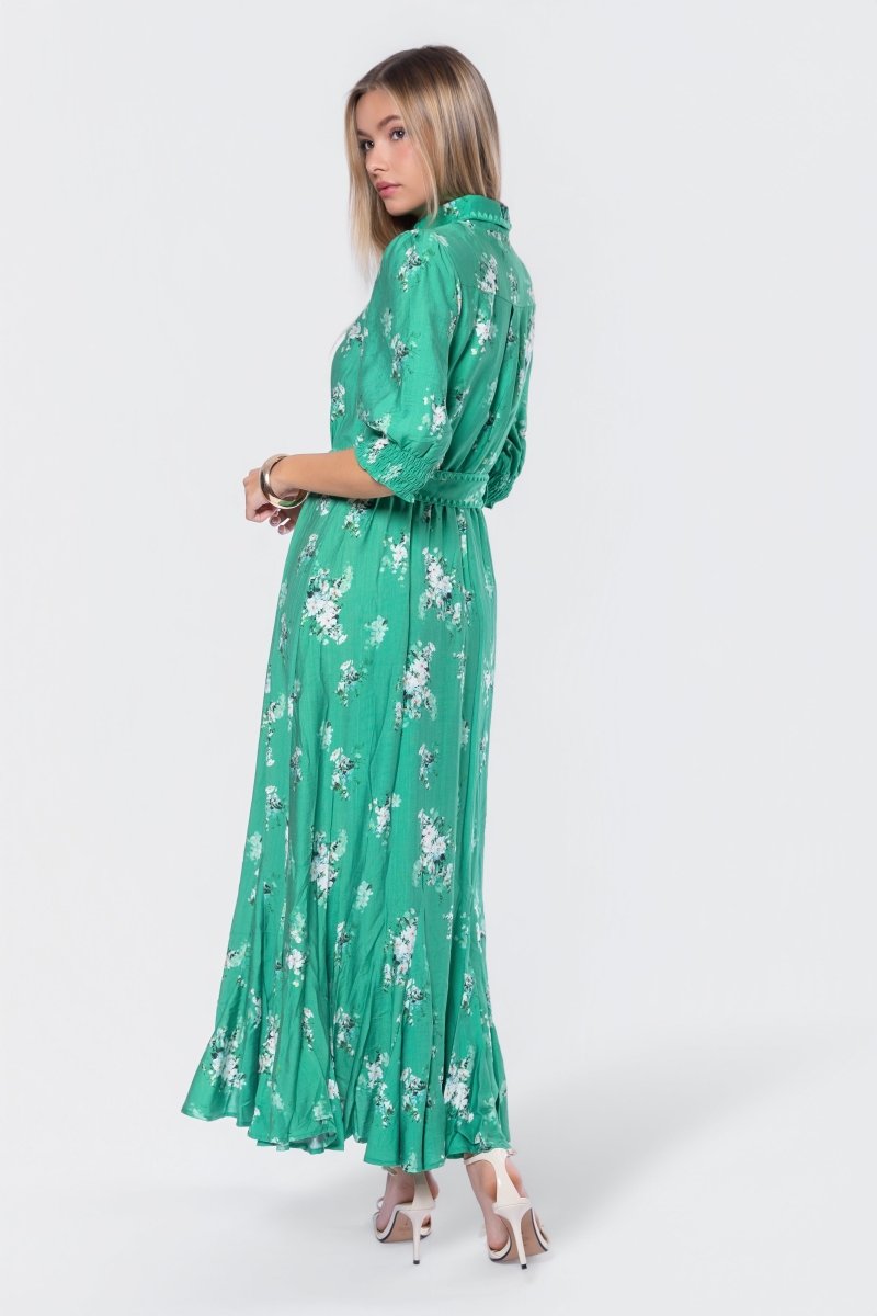 Karen Dress (Green Pattern) - Dress - Yakira Bella