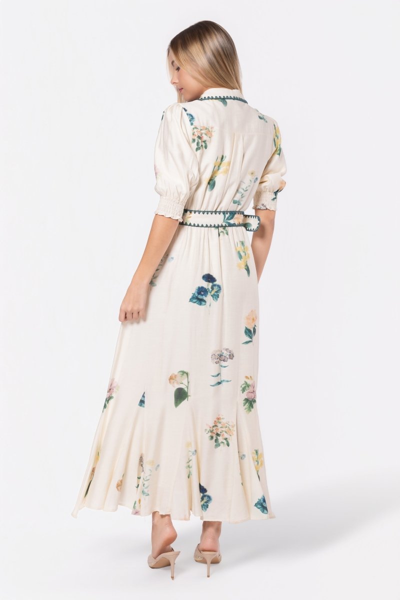 Karen Dress (White Flower) - Dress - Yakira Bella