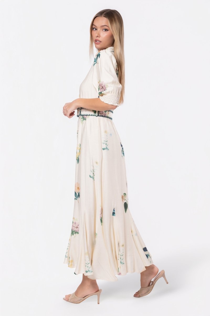Karen Dress (White Flower) - Dress - Yakira Bella