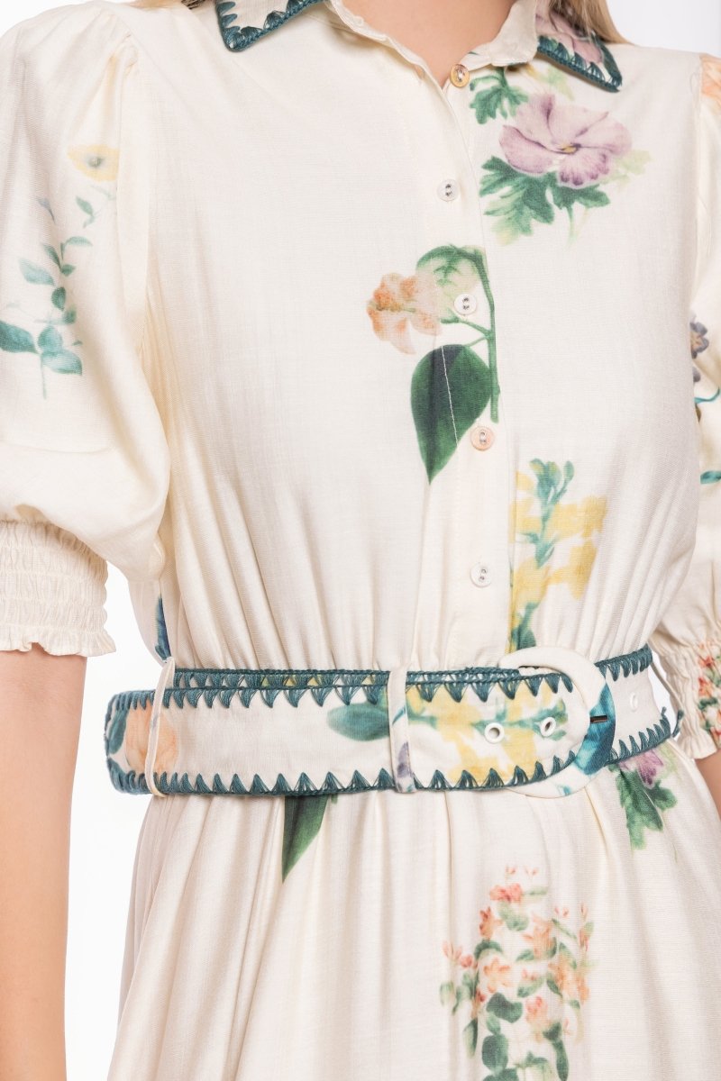 Karen Dress (White Flower) - Dress - Yakira Bella
