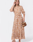 Karen Dress (White/Khaki) - Dress - Yakira Bella