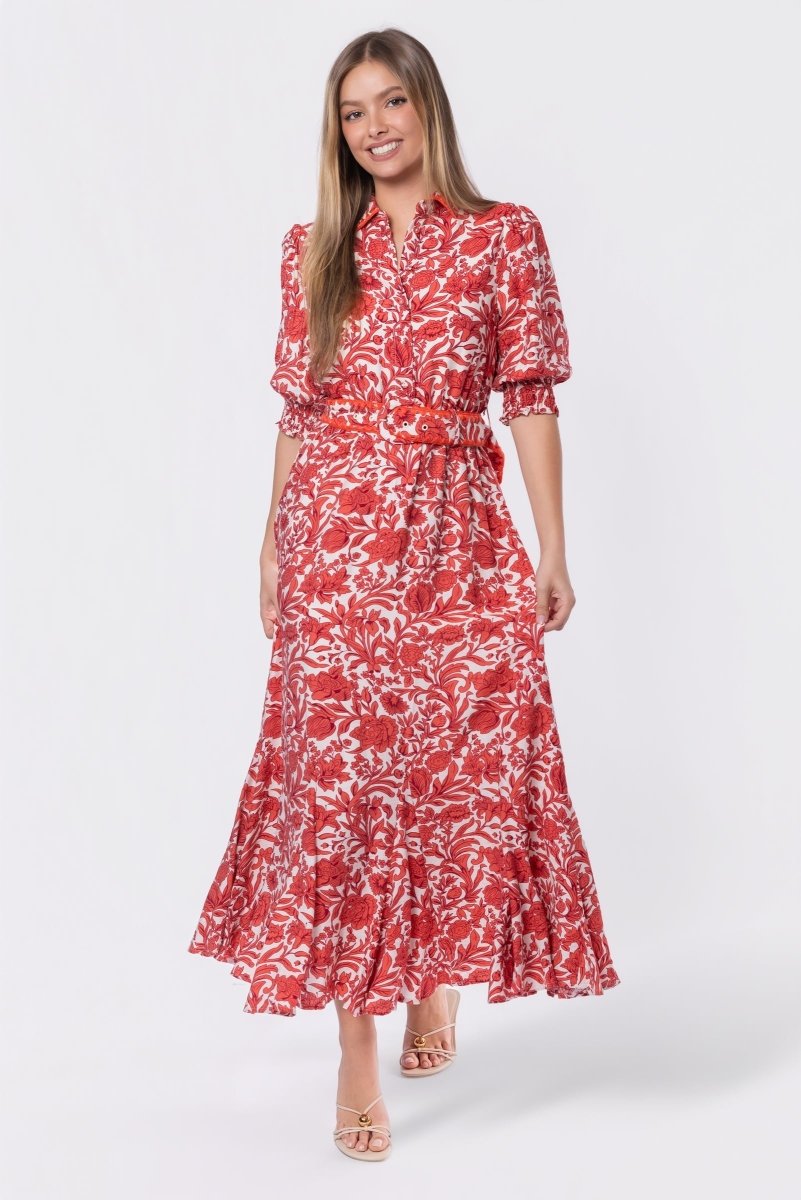 Karen Dress (White/Pink) - Dress - Yakira Bella