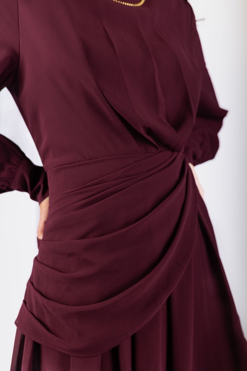 Katarina Dress (Burgundy) - Dress - Yakira Bella