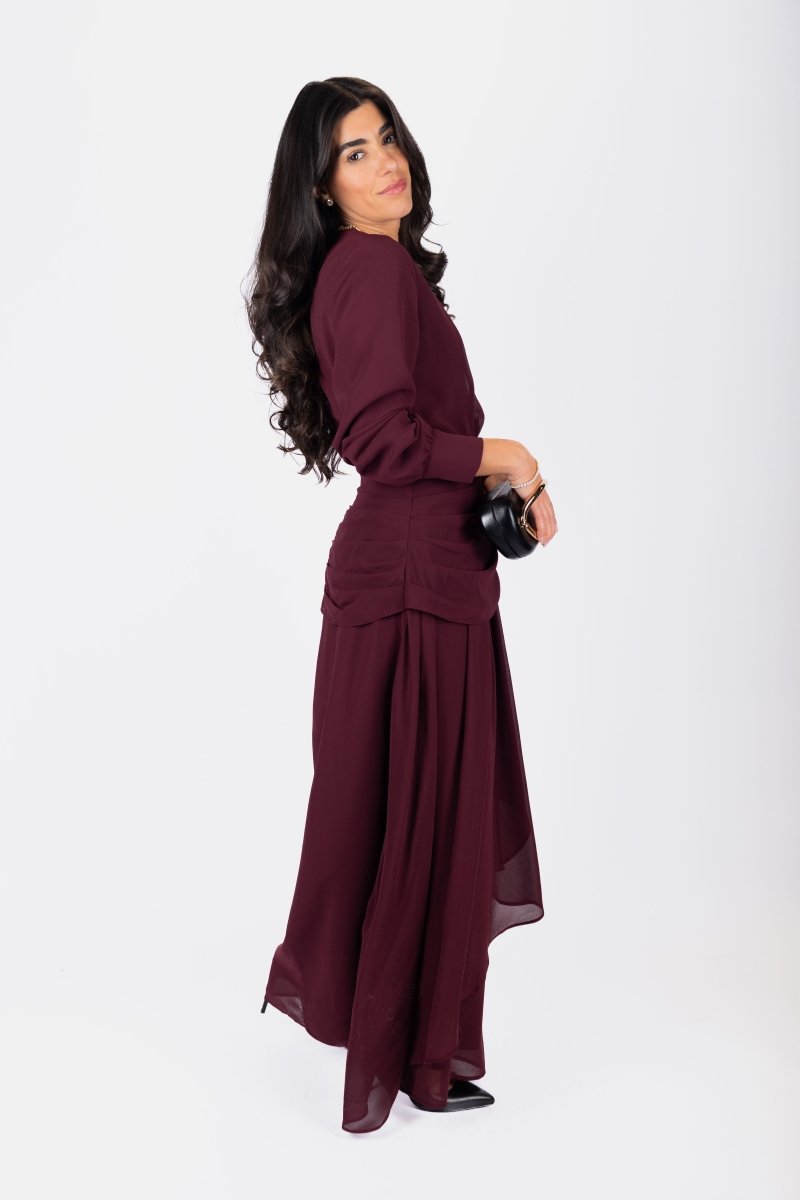 Katarina Dress (Burgundy) - Dress - Yakira Bella