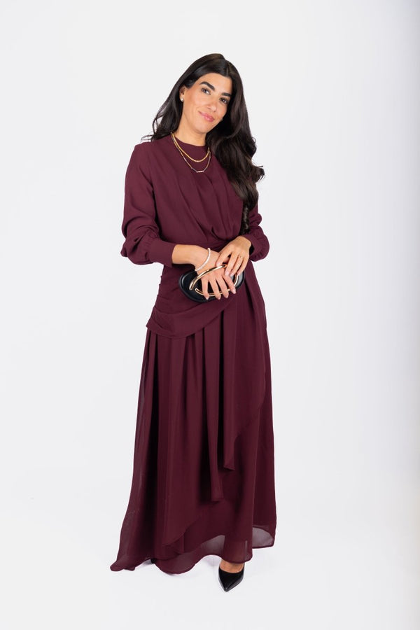 Katarina Dress (Burgundy) - Dress - Yakira Bella