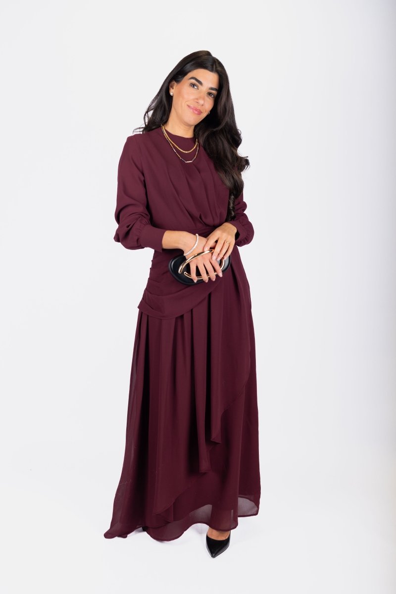 Katarina Dress (Burgundy) - Dress - Yakira Bella