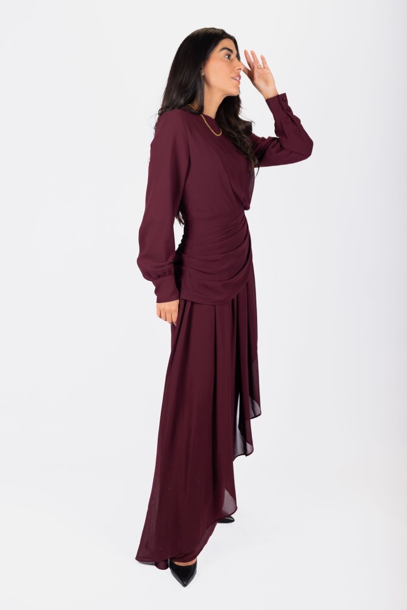 Katarina Dress (Burgundy) - Dress - Yakira Bella