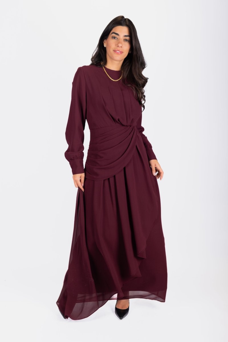 Katarina Dress (Burgundy) - Dress - Yakira Bella