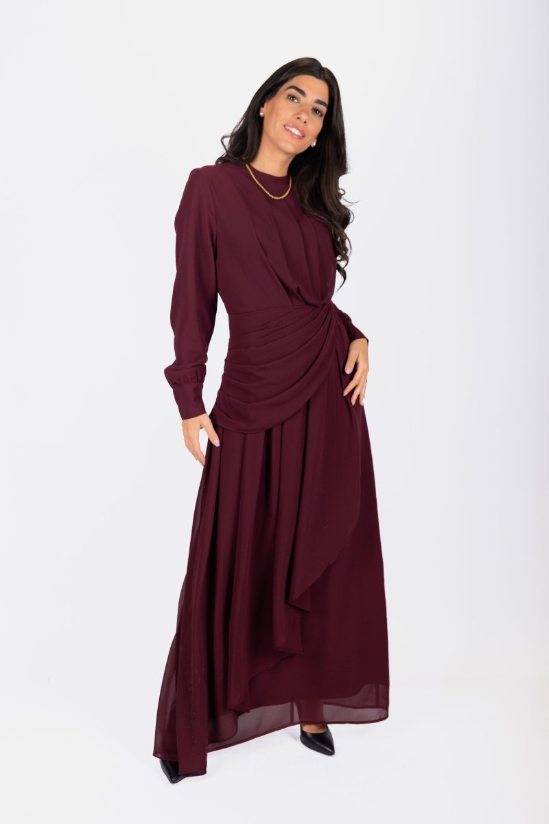 Katarina Dress (Burgundy) - Dress - Yakira Bella