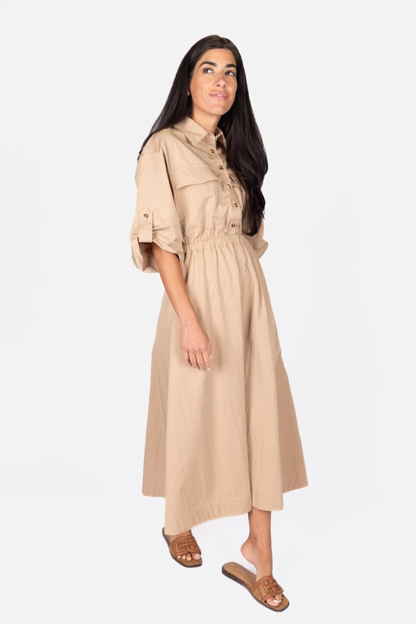 KENIA DRESS (BEIGE) - Dress - Yakira Bella