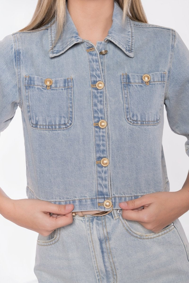 Kensley Jacket (Blue) - Top - Yakira Bella