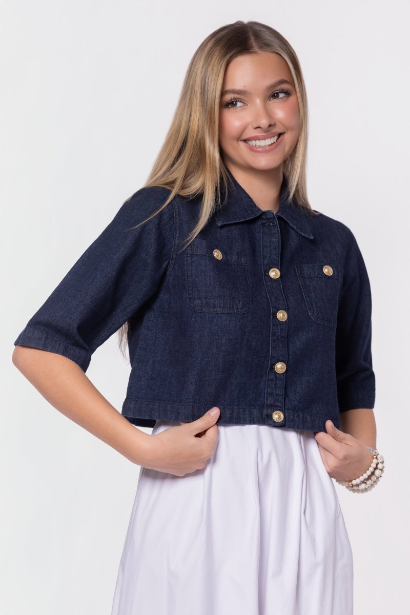 Kensley Jacket (Dark Blue) - Top - Yakira Bella