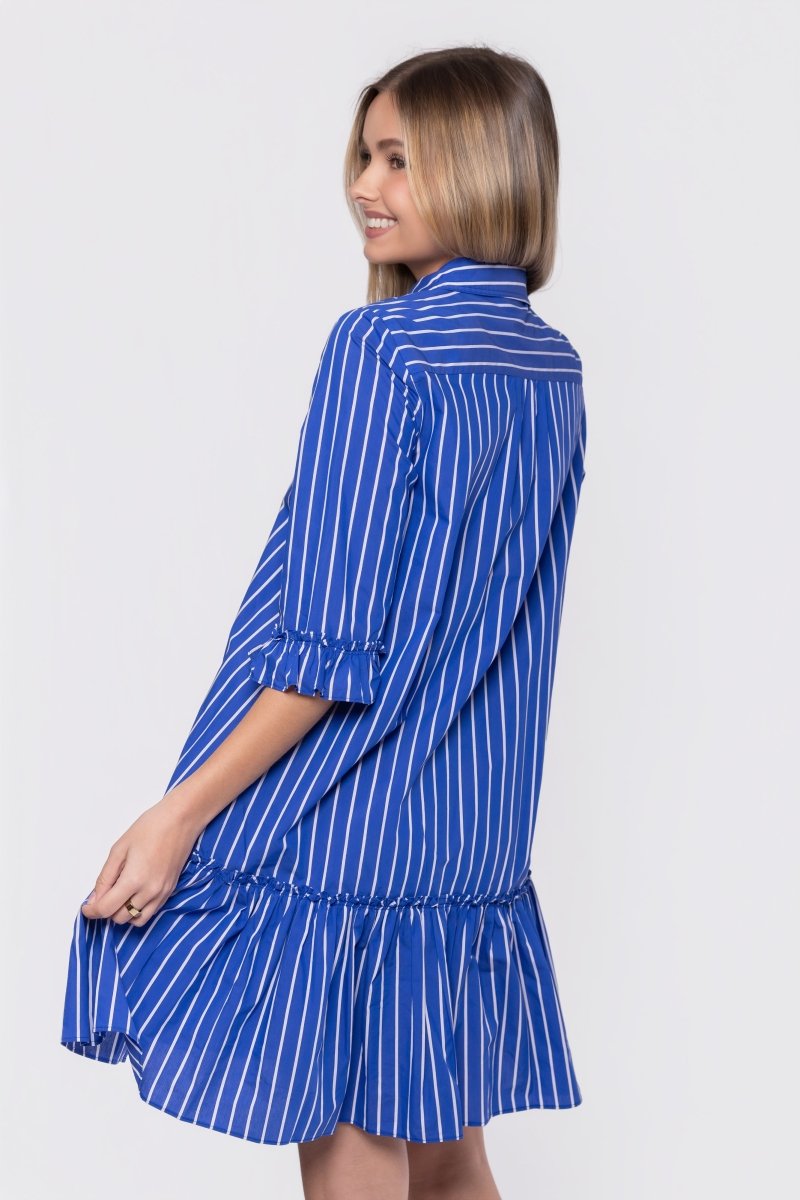 Kiana Dress 37" (Blue Stripe) - Dress - Yakira Bella