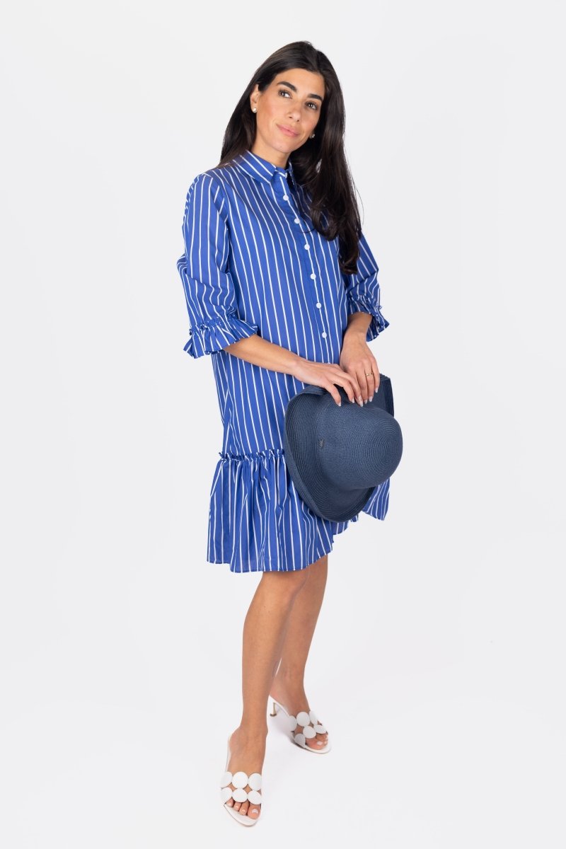 KIANA DRESS 37" (BLUE STRIPE) - Dress - Yakira Bella