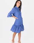 KIANA DRESS 37" (BLUE STRIPE) - Dress - Yakira Bella