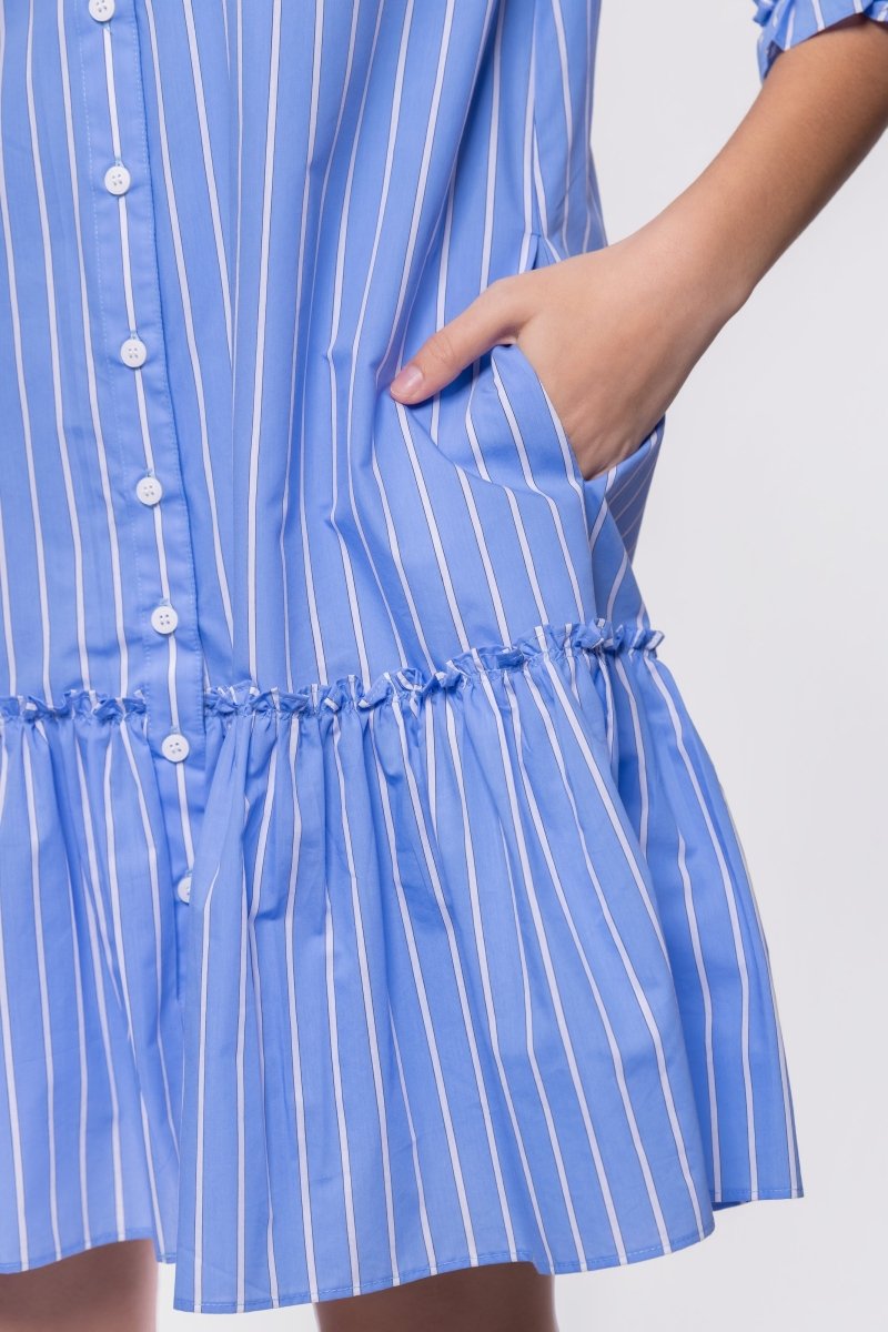 Kiana Dress (Light Blue Stripe) - Dress - Yakira Bella