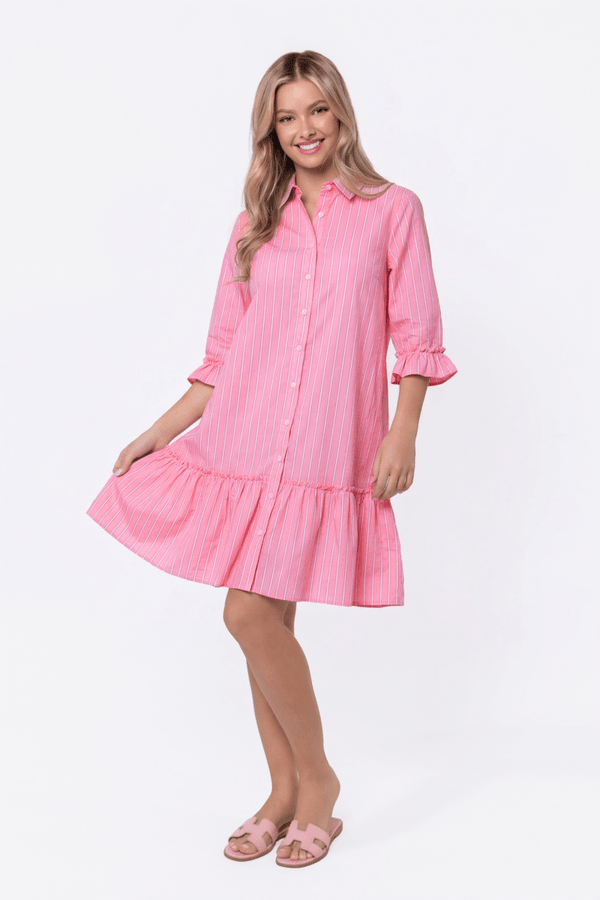 Kiana Dress (Light Pink Stripe) - Dress - Yakira Bella