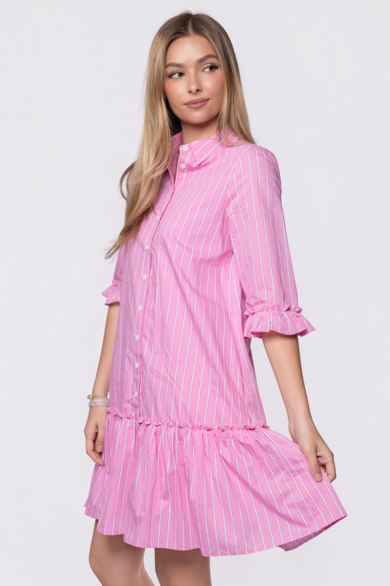 Kiana Dress (Light Pink Stripe) - Dress - Yakira Bella
