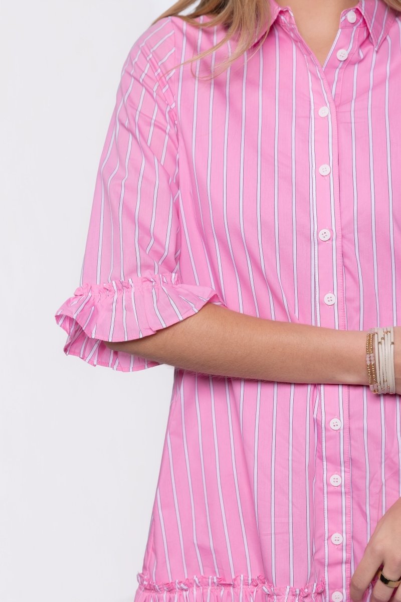 Kiana Dress (Light Pink Stripe) - Dress - Yakira Bella