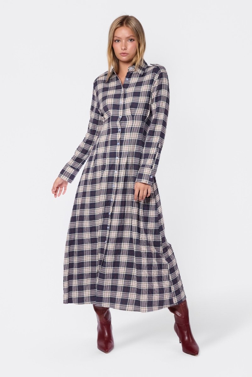 Kiera Dress (Black Plaid) - Dress - Yakira Bella