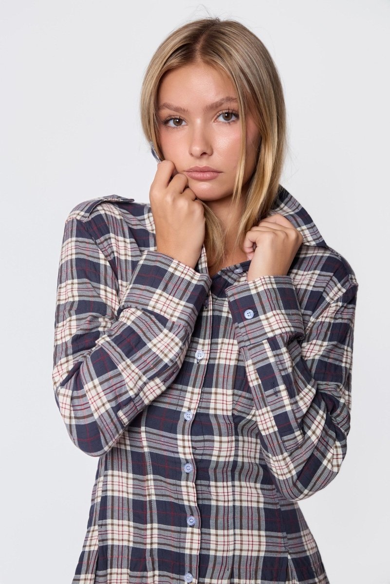 Kiera Dress (Black Plaid) - Dress - Yakira Bella