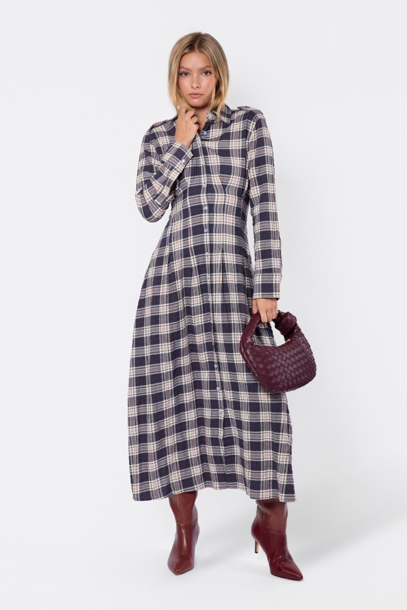 Kiera Dress (Black Plaid) - Dress - Yakira Bella