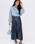 Kimberly Skirt (Blue/Black) - Skirt - Yakira Bella