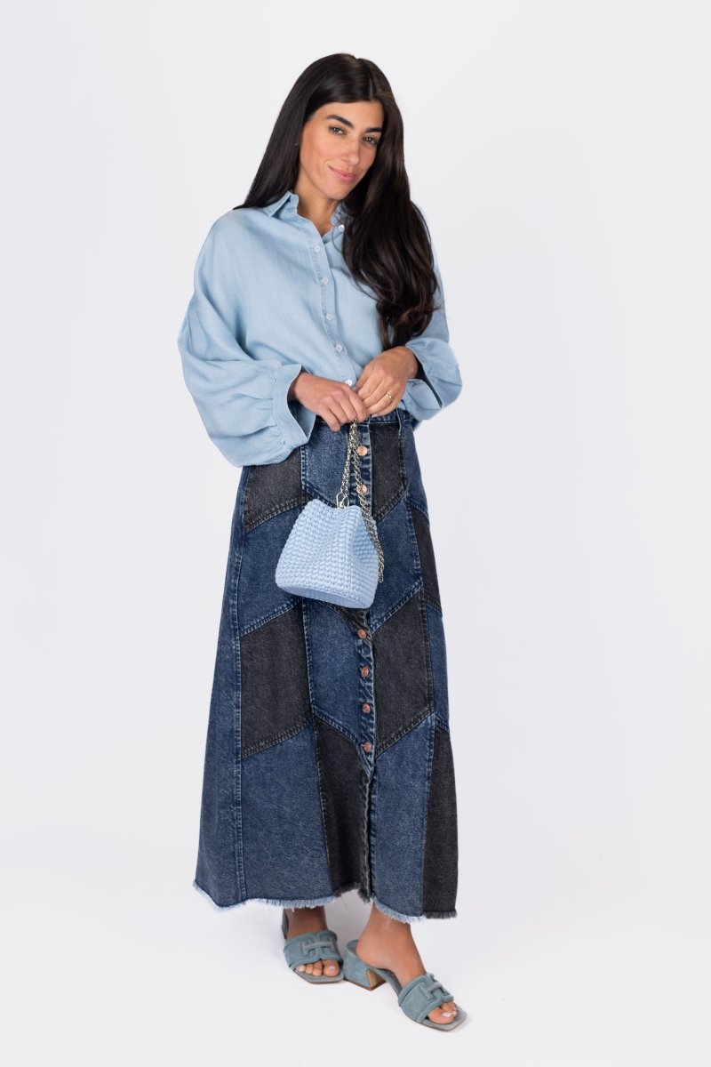 Kimberly Skirt (Blue/Black) - Skirt - Yakira Bella