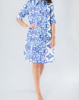 LAILA DRESS (WHITE/BLUE) 38" - Dress - Yakira Bella