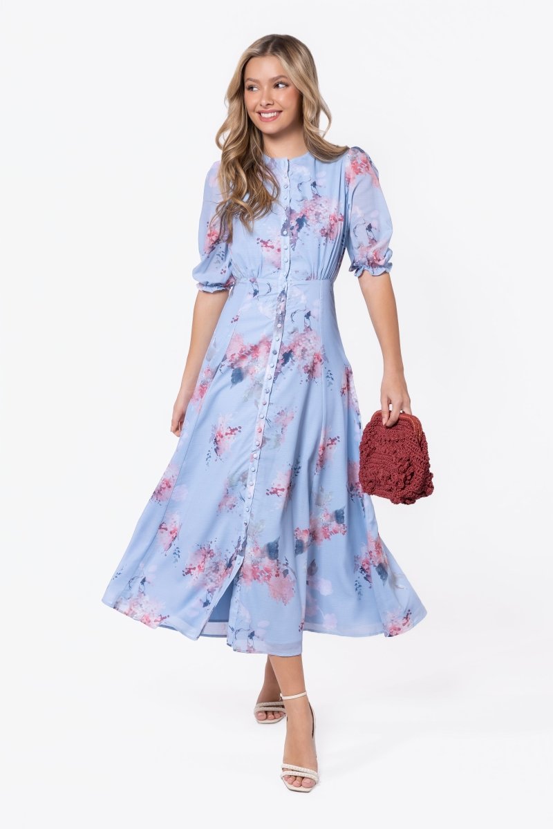 Lana Dress (Blue Pattern) - Dress - Yakira Bella