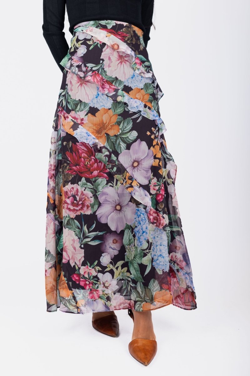 Laurel Skirt (Black Pattern) - Skirt - Yakira Bella