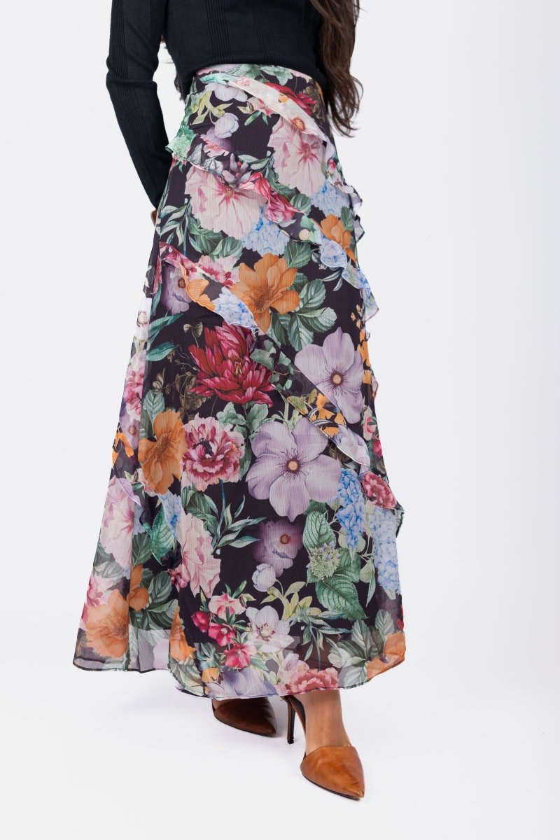 Laurel Skirt (Black Pattern) - Skirt - Yakira Bella