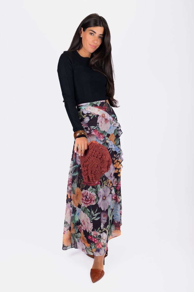 Laurel Skirt (Black Pattern) - Skirt - Yakira Bella